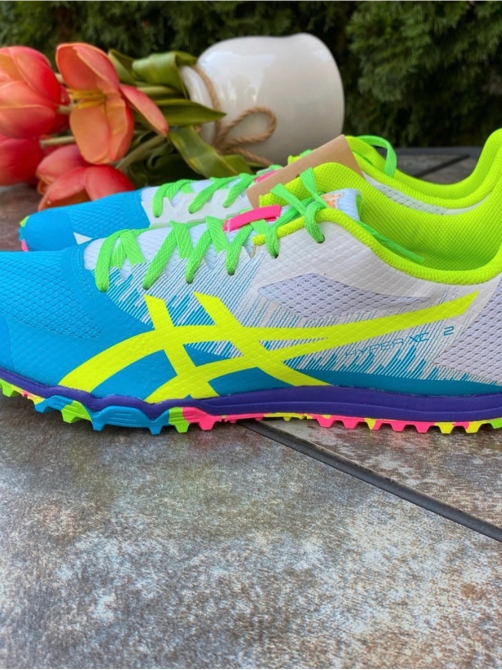 ASICS Hyper XC 2 Track Spike Digital Aqua/Safety Yellow 1093A173-400